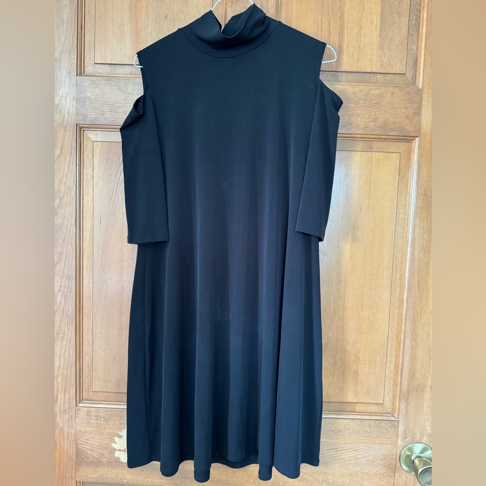 Clara Sun Woo Black Dress with Cutout Shoulders